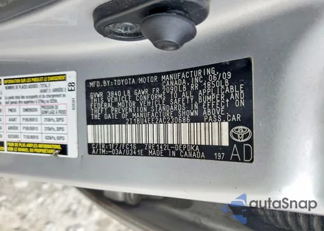 2010 Toyota Corolla Base from USA, damaged, VIN 2T1BU4EE2AC230686